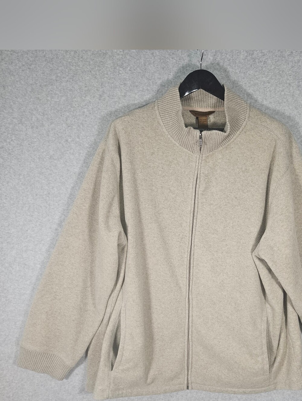 Cozy St. John's Bay Beige Full-Zip Knit Jacket Sixe XXL Unisex